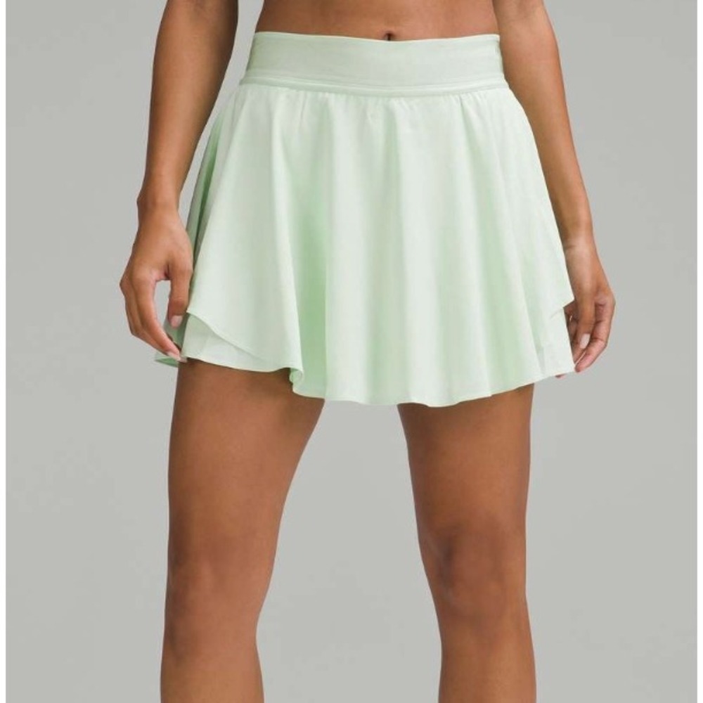 NEW Lululemon Court Rival High-Rise Skirt 8 Green Tiered Tennis Golf LW8AH4T
